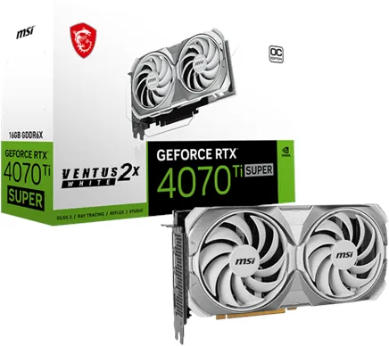 MSI GeForce RTX 4070 Ti SUPER VENTUS 2X OC WHITE - 16GB GDDR6X RAM - 显卡