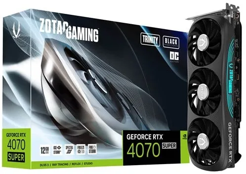 ZOTAC GeForce RTX 4070 SUPER Trinity OC Black - 12GB GDDR6X 内存 - 显卡