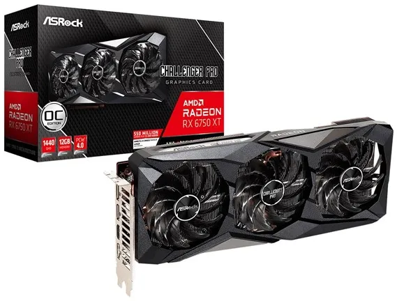 ASRock Radeon RX 6750 XT Challenger Pro OC - 12GB GDDR6 内存 - 显卡