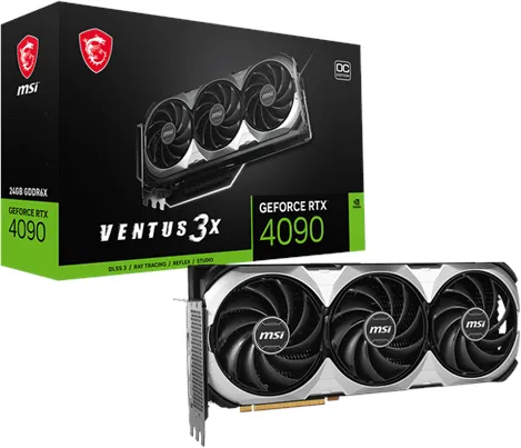 MSI GeForce RTX 4090 VENTUS 3X E OC - 24GB GDDR6X 内存 - 显卡