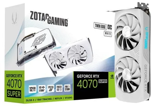 ZOTAC GeForce RTX 4070 SUPER Twin Edge OC White - 12GB GDDR6X RAM - 显卡