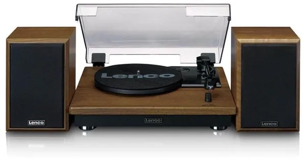 Lenco Turntable with BT and 2 external speakers - 黑胶唱机 棕色