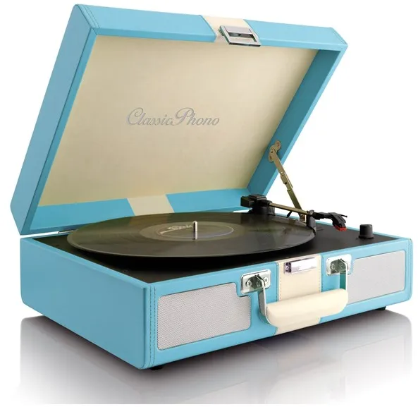 Lenco CLASSIC PHONO TT-33 - 便携式唱机 - 内置扬声器 - 蓝色 - 蓝色唱机